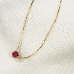 18K Gold Vermeil Sparkle Borage Rhodolite Garnet Necklace
