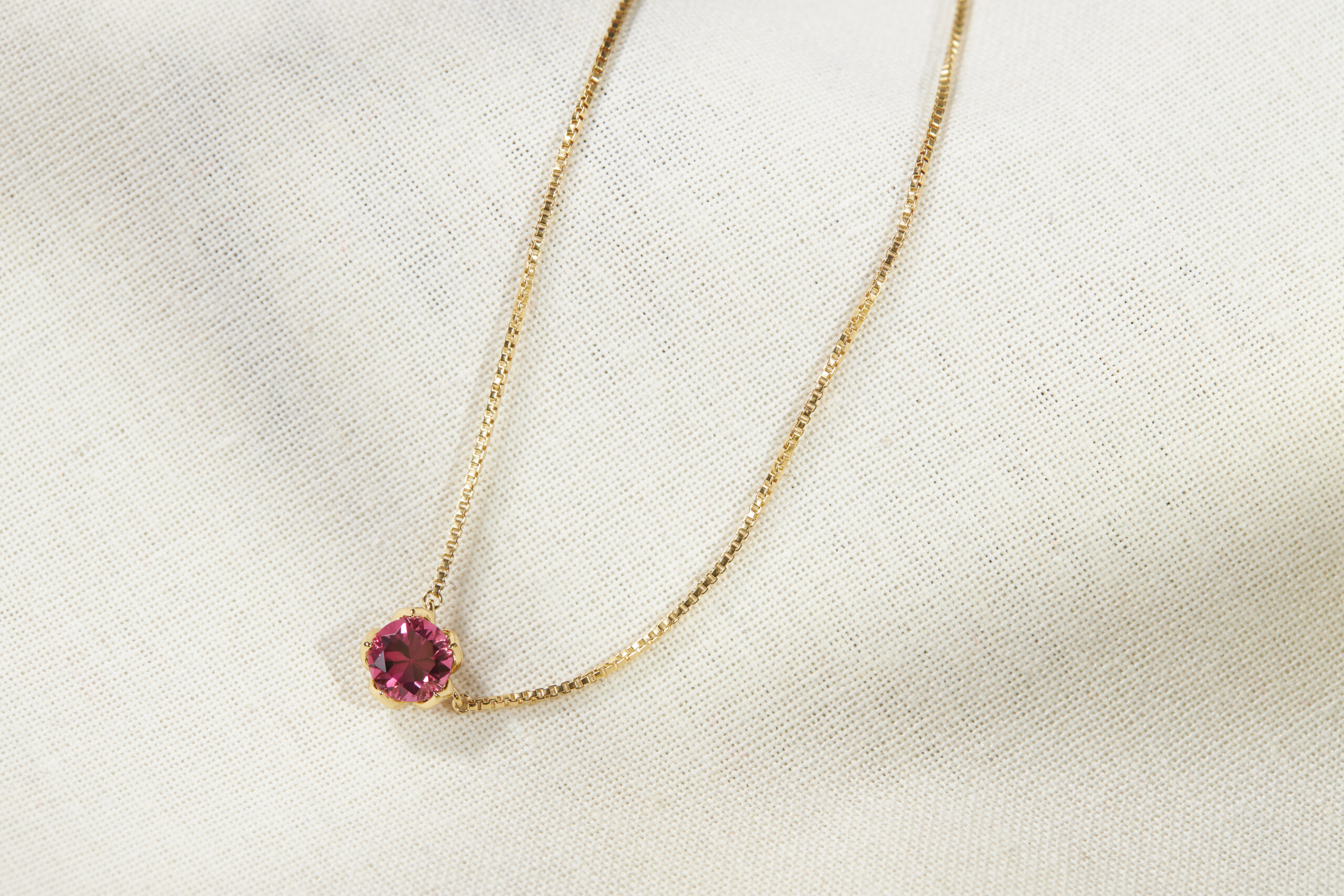 18K Gold Vermeil Sparkle Borage Rhodolite Garnet Necklace