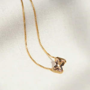 18K Gold Vermeil Octagonal Morganite Necklace